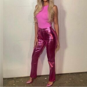Good American Good Icon Metallic Faux Vegan Pants